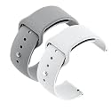 YODI Casual Watch Strap Classic Accessories Belt Band For Noise Colorfit Pulse Grand Smartwatch Soft Silicon Straps Combo Pack (Set Of 2) (GREY-WHITE)