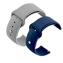 YODI Casual Watch Strap Classic Accessories Belt Band For Noise Colorfit Pulse Grand Smartwatch Soft Silicon Straps Combo Pack (Set Of 2) (GREY-BLUE)