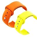 YODI Casual Watch Strap Classic Accessories Belt Band For Noise Colorfit Pulse Grand Smartwatch Soft Silicon Straps Combo Pack (Set Of 2) (ORANGE-YELLOW)