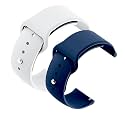 YODI Casual Watch Strap Classic Accessories Belt Band for Noise Colorfit Pulse Grand Smartwatch Soft Silicon Straps Combo Pack (Set of 2) (White-Blue)