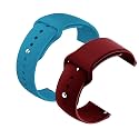 YODI Casual Watch Strap Classic Accessories Belt Band For Noise Colorfit Pulse Grand Smartwatch Soft Silicon Straps Combo Pack (Set Of 2) (MIST BLUE-WINRED)