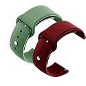 YODI Casual Watch Strap Classic Accessories Belt Band For Noise Colorfit Pulse Grand Smartwatch Soft Silicon Straps Combo Pack (Set Of 2) (GREEN-WINRED)