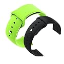 YODI Casual Watch Strap Classic Accessories Belt Band For Noise Colorfit Pulse Grand Smartwatch Soft Silicon Straps Combo Pack (Set Of 2) (PARROT GREEN-BLACK)