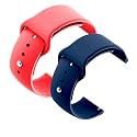 YODI Casual Watch Strap Classic Accessories Belt Band For Noise Colorfit Pulse Grand Smartwatch Soft Silicon Straps Combo Pack (Set Of 2) (RED-BLUE)