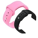 YODI Casual Watch Strap Classic Accessories Belt Band For Noise Colorfit Pulse Grand Smartwatch Soft Silicon Straps Combo Pack (Set Of 2) (PINK-BLACK)