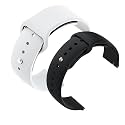 YODI Casual Watch Strap Classic Accessories Belt Band For Noise Colorfit Pulse Grand Smartwatch Soft Silicon Straps Combo Pack (Set Of 2) (WHITE-BLACK)