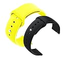 YODI Casual Watch Strap Classic Accessories Belt Band For Noise Colorfit Pulse Grand Smartwatch Soft Silicon Straps Combo Pack (Set Of 2) (YELLOW-BLACK)