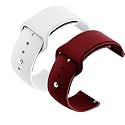 YODI Casual Watch Strap Classic Accessories Belt Band For Noise Colorfit Pulse Grand Smartwatch Soft Silicon Straps Combo Pack (Set Of 2) (WHITE-WINRED)