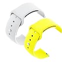 YODI Casual Watch Strap Classic Accessories Belt Band For Noise Colorfit Pulse Grand Smartwatch Soft Silicon Straps Combo Pack (Set Of 2) (WHITE-YELLOW)