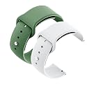 YODI Casual Watch Strap Classic Accessories Belt Band For Noise Colorfit Pulse Grand Smartwatch Soft Silicon Straps Combo Pack (Set Of 2) (GREEN-WHITE)