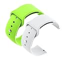YODI Casual Watch Strap Classic Accessories Belt Band For Noise Colorfit Pulse Grand Smartwatch Soft Silicon Straps Combo Pack (Set Of 2) (PARROT GREEN-WHITE)