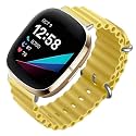 YODI Watch Band Compatible with Fitbit Versa 4/ Fit bit Versa 3/ Fitbit Sense/Sense 2 Band, Soft Replacement Silicone Wristband for Women Flexible Waterproof Sport Watch Strap for Men Large
