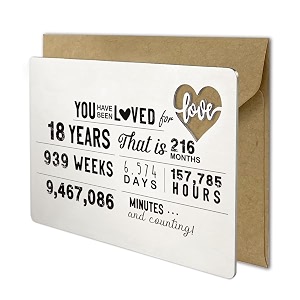 yodocamp stainless steel 18th birthday wallet card engraved with 39love39 for him or her 18 in