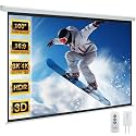YODOLLA 100" Projector Screen Motorized 16:9 for Home Theater Outdoor White