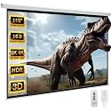 YODOLLA 110" Projector Screen Motorized 16:9 for Home Theater Outdoor White