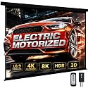 YODOLLA 150" Projector Screen Motorized 16:9 for Home Theater Outdoor Black