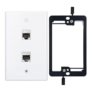 rj45 wall plate 2 port white female cat7 keystone jack 1 pack