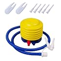 Yoga Ball Pump Exercise Balls Pumps Manual Hand Foot Press Air Inflator with Plug Pin Stopper Adapter Kit for Sports Fitness Balloon Swimming Ring Pool Float Inflatable Bed Pillow Boat Outdoor