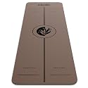Yoga Mat - Non Slip Natural Rubber Yoga Mat, Alignment Lines, Ultimate Grip