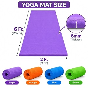yoga mat for women amp men eva material 6mm anti-slip mat for workoutexercise mat for home gym  yoga mat-for gym-workout and yoga exercise 1 orange