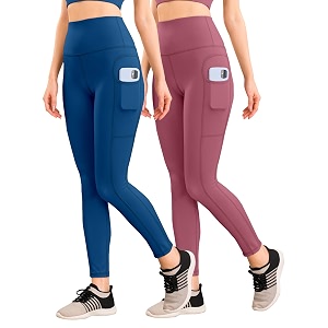 yoga pant for womens high wasit tights with side pocket slim fit gym wear running sports wear leggings stretchable combo pack of 2