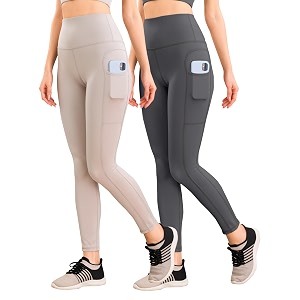 yoga pant for womens high wasit tights with side pocket slim fit gym wear running sports wear leggings stretchable combo pack of 2