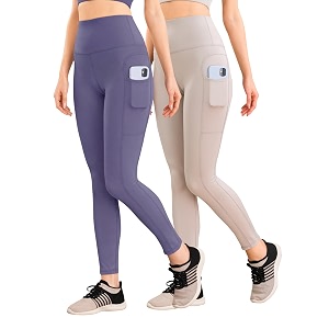 yoga pant for womens high wasit tights with side pocket slim fit gym wear running sports wear leggings stretchable combo pack of 2