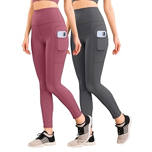 yoga pant for womens high wasit tights with side pocket slim fit gym wear running sports wear leggings stretchable combo pack of 2
