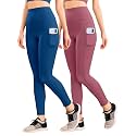 Yoga Pant for Womens High Wasit Tights with Side Pocket Slim Fit Gym wear Running Sports wear Leggings Stretchable Combo Pack of 2