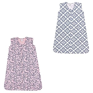 yoga sprout baby soft safe wearable sleeping bag fresh floral and ornate clover 2 pack jersey 18-24 months