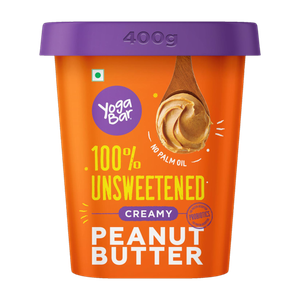 yogabar unsweetened creamy peanut butter 400 g