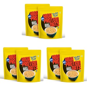 yogabar 26g high protein oats 1kg x 2 mum39s masala - breakfast cereal with wholegrains 26 protein amp no palm oil - oats high protein for gym- premium protein blend with whey protein powder - with goodness of chia sunflower amp pumpkin seeds amp probiotics for absorption