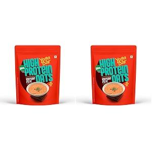 yogabar 26g high protein oats 1kg  korean fire - masala oats with 26g protein per 100g amp no palm oil - oats high protein for gym- protein blend with whey protein powder - with chia sunflower amp pumpkin seeds amp probiotics
