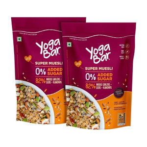yogabar muesli 14kg no added sugar with probioticsprebiotics84 whole grains700g x 2 pouch 2 x 07 kg