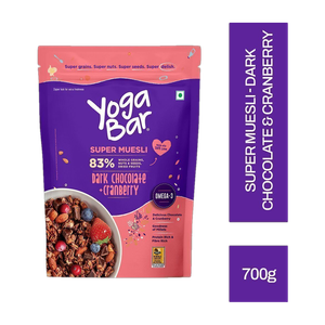 yogabar muesli dark chocolatecranberry 700g breakfast cereal with nuts  seeds pouch 700 g