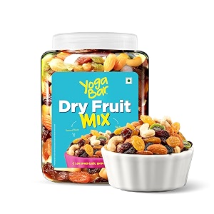 yogabar the dry fruit mix 850g contains cranberries 20 alomds 12 cashews 9 black amp green raisins pumpkin seedspistachiosblueberries