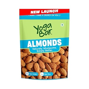 yogabar essentials almonds 800g  perfect protein snack  ideal for smoothies salad toppings and indian cuisine  consistent quality