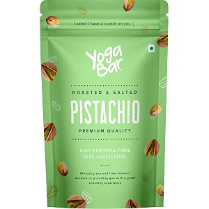 yogabar premium pista 200groasted salted pistacrunchy pistachiostasty amp healthy nuts dry fruitsrich in protein fibre gluten free amp low calorieshealthy snacksdry fruit gift pack