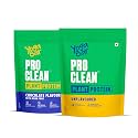 Yogabar Pro Clean Plant Protein Powder | Chocolate Flavour &amp; Unflavoured | 25g Protein per Serve | Vegan, Gluten-Free, No Added Sugar | 500g Each (Combo Pack)