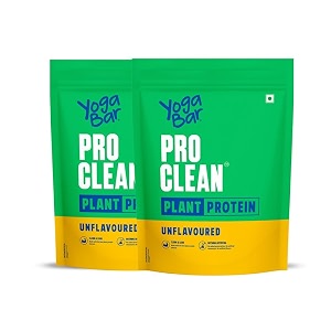 yogabar pro clean plant protein  unflavoured  28g protein per serving  clean amp natural plant blend  500g pack of 2