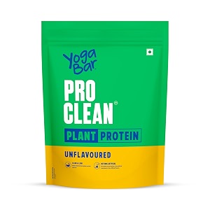yogabar pro clean plant protein  unflavoured  28g protein per serving  clean amp natural plant blend  vegan no added sugar gluten-free  500g