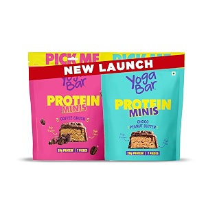 yogabar protein minis gift hamper 3 x chocolate amp 4 x coffee  chocolate gifts in tin box  healthy snacking for kids amp adults  rich in protein amp fiber