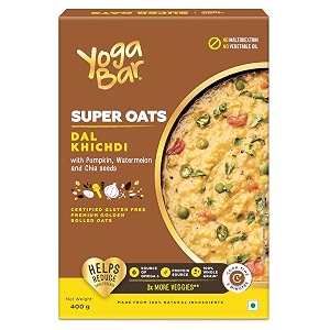 yogabar veggie magic oats 400g  premium oats with high fibre 100 whole grain non gmo  gluten free golden oats for weight loss  healthy breakfast cereal with wholegrain oats