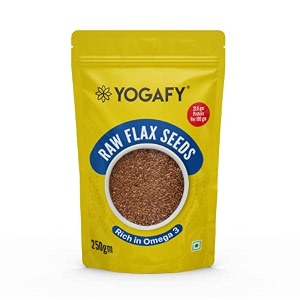 yogafy - flax seed 250g  omega-3 rich superfood  raw alsi seeds - high fiber food