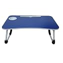 Yogi MART 'Foldable Bed Study Table Portable Multifunction Lapt Lapdesk Children Bed Foldabe Table Work Office Home with Tablet Slot &amp; Cup Holder Study Table Brown Coloured'> (Blue)
