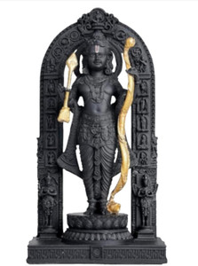 yogi ram lalla idol ayodhya murti resin shree ram lalla statue decorative showpiece  -  16 cm resin black