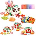 YOGINGO Montessori Toys for 1 Year Old - Tissue Box Baby Toys, Soft Stuffed High Contrast Crinkle Infant Sensory Toys, Boys&Girls Kids Early Learning Gifts