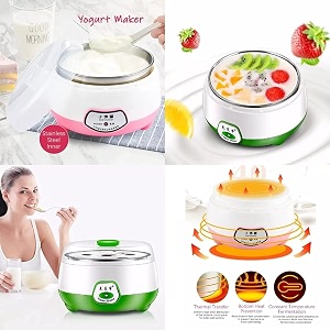yogurt maker machine stainless steel inner container electric yogurt maker portable 15 watts electric 900ml automatic curd amp yogurt maker dahi maker multicolor