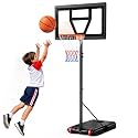 Yohood Kids Basketball Hoop Outdoor Height Adjustable 3-7 FT, Portable Basketball Goal System for Kids Youth Teens in Backyard/Driveway/Indoor, Shatterproof Backboard and Stable Base