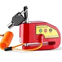 YOHOOLYO Alarm Disc Lock Motorcycle Disc Brake Lock Anti-Theft Waterproof 110 dB 7mm Pin 5ft Reminder Cable for Motorcycles Bike Scooter Carry Pouch (Red)